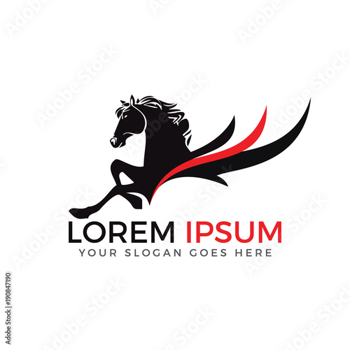 Horse logo. Stallion horse race logo.
