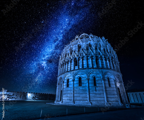Milky way and baptistery in...