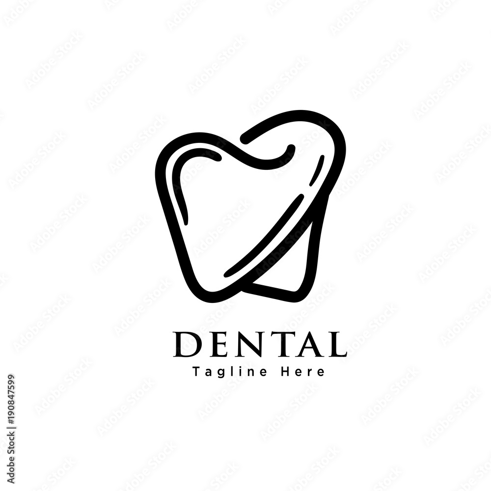 Line art dental logo