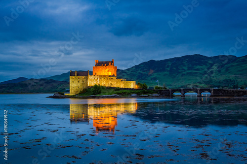 Dusk over loch at illuminat...