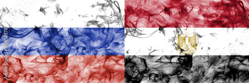 Russia vs Egypt smoke flag photo