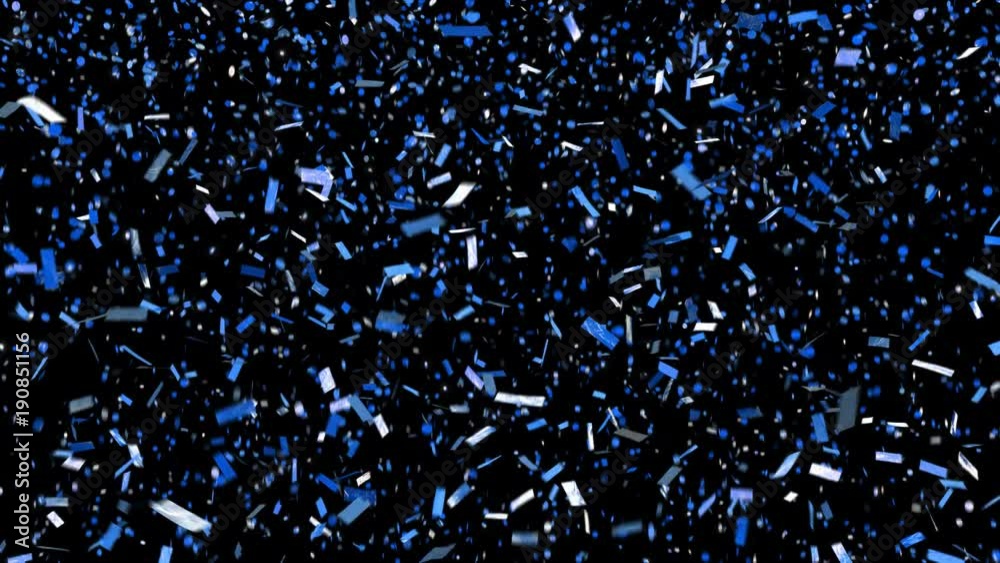 Confetti #9 - Dark blue confetti with alpha channel. Pre-keyed. Loopable. ProRes 444 with transparency, can be put over anything. See porfolio for similar and much more!