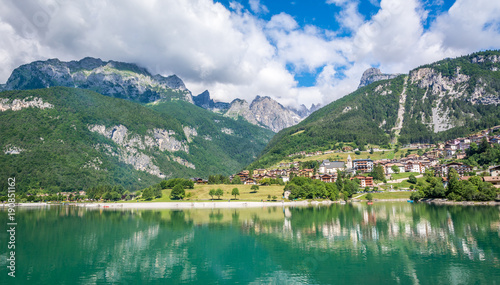 Lake Molveno  a wonderful lake  in western Trentino Alto Adige  Italy 