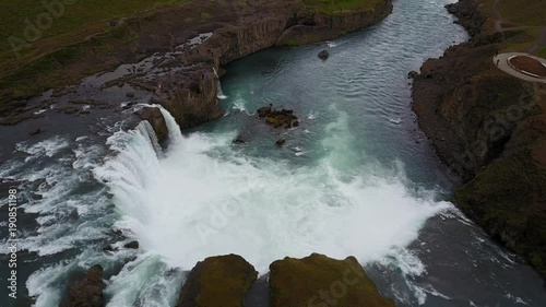 waterfall in the mountains photo