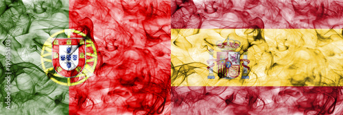Portugal vs Spain smoke flag photo