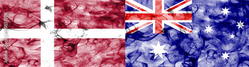 Denmark vs Australia smoke flag photo