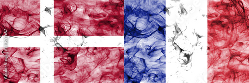 Denmark vs France smoke flag photo