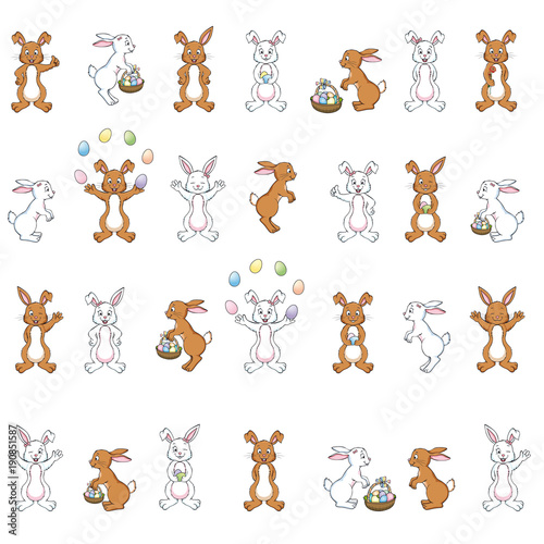 Big Collection of Easter Bunny Icons 