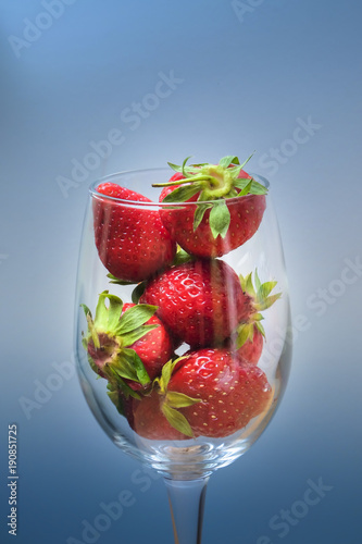 Fresh Fresh strawberry in a glass