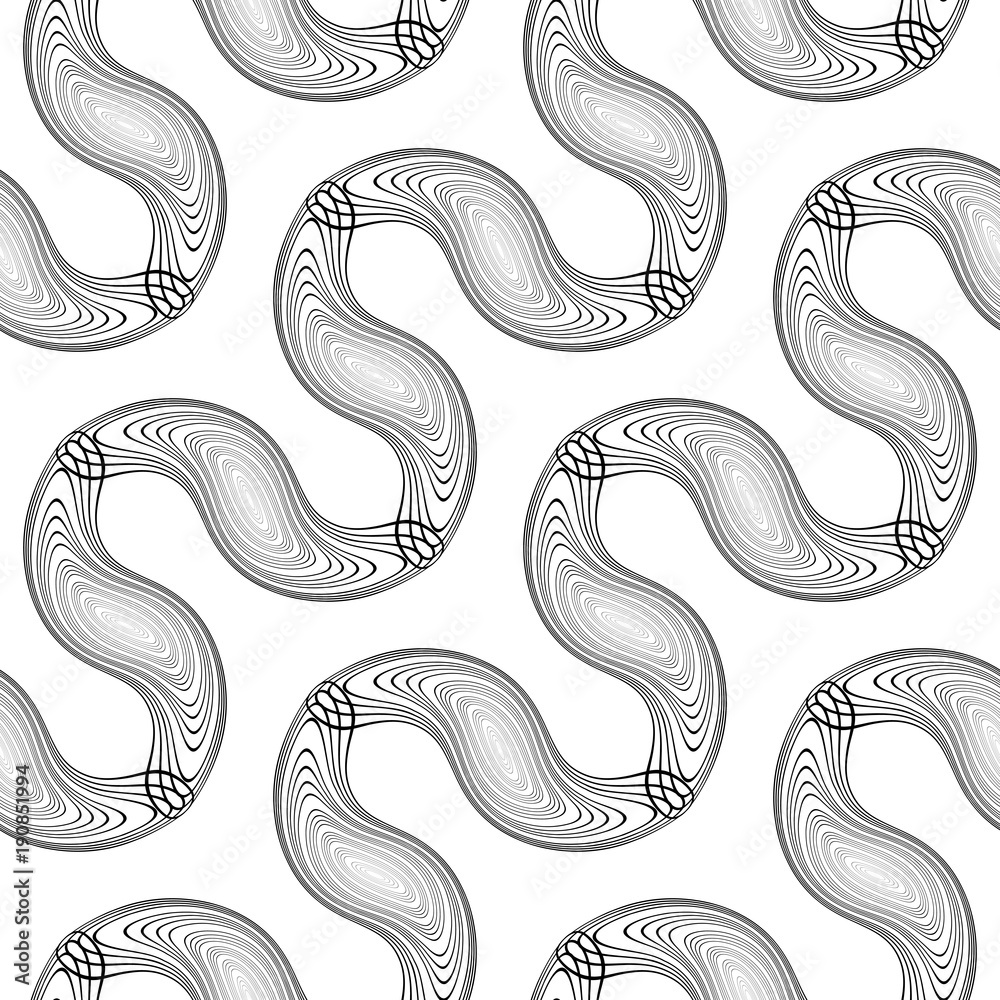 Design seamless monochrome waving pattern Design seamless monochrome waving pattern
