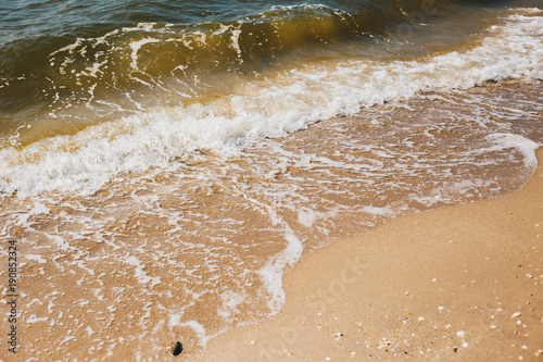 Fototapeta Naklejka Na Ścianę i Meble -  soft wave of the sea on the sandy beach