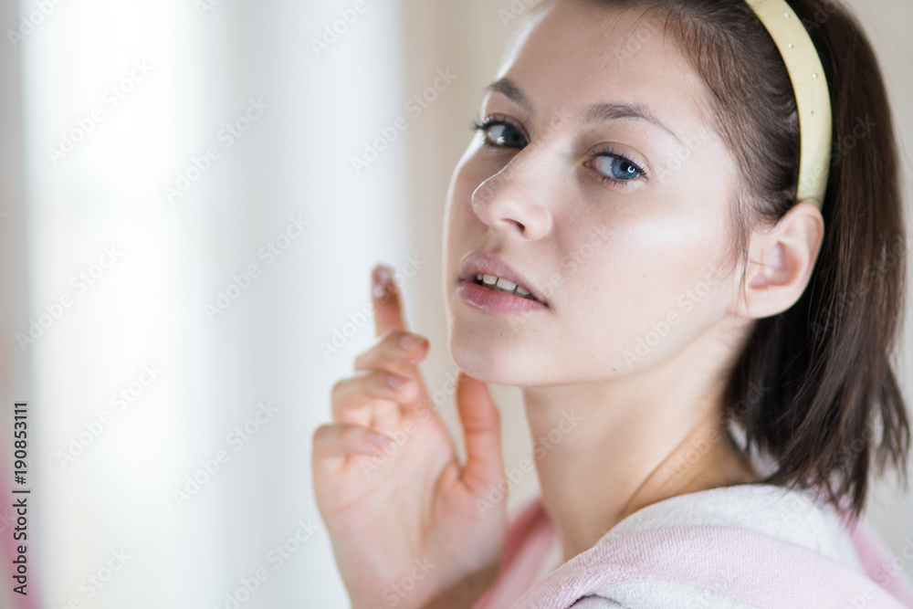 woman of the mirror enjoys cream woman of the mirror enjoys cream