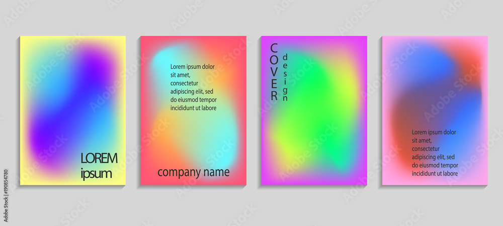 Minimal fluid colors covers set. Future geometric gradient background. Vector templates for placards, banners, flyers, presentations and reports Minimal fluid colors covers set. Future geometric gradient background. Vector templates for placards, banners, flyers, presentations and reports