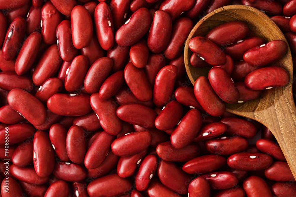 Close up a dark red kidney beans grain seed Close up a dark red kidney beans grain seed