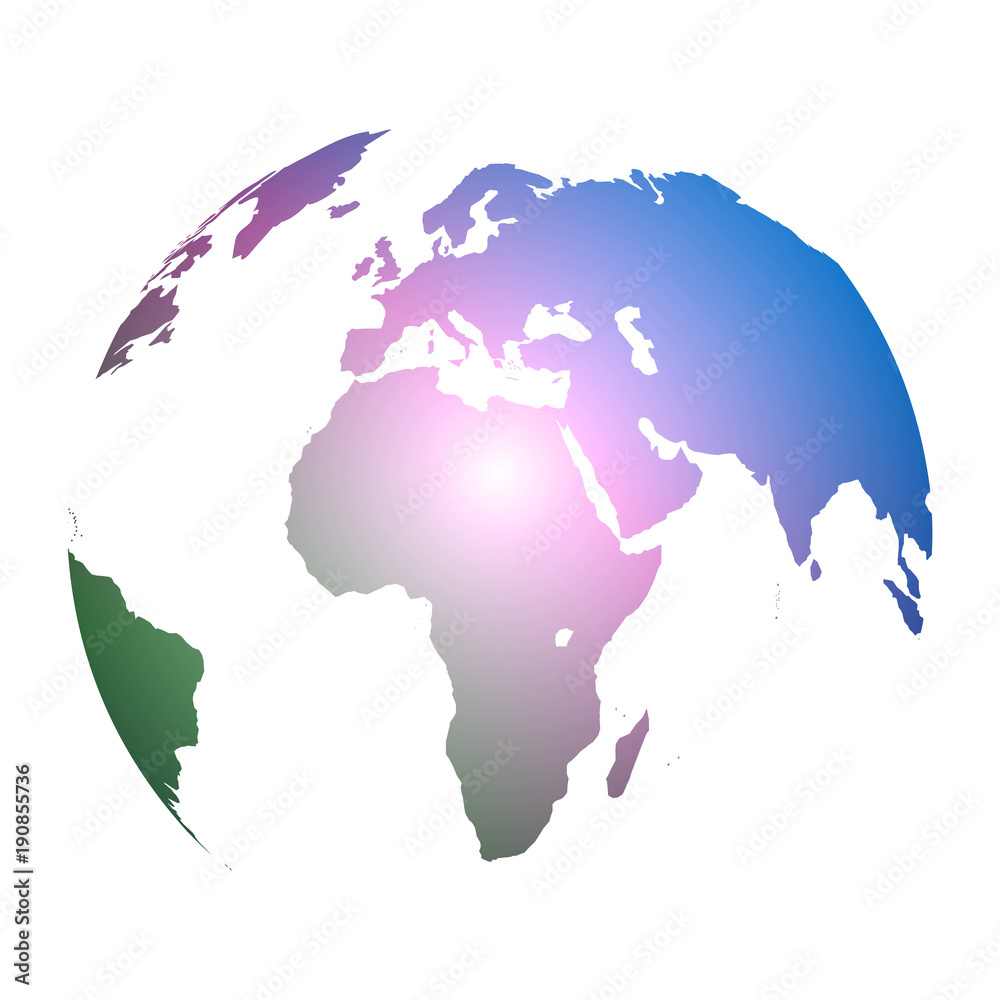 Planet earth map globe