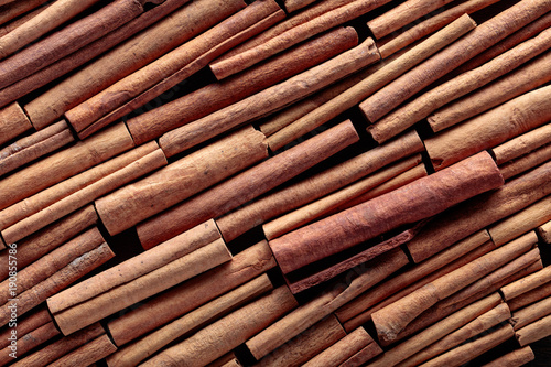 Cinnamon sticks closeup.