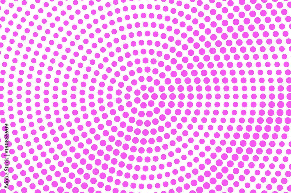 Pink on white dotted halftone. Half tone vector background. Radial dotted gradient. Pink on white dotted halftone. Half tone vector background. Radial dotted gradient.