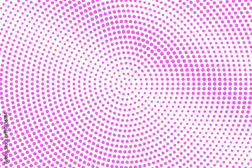 Pink on white dotted halftone. Half tone vector background. Sparse dotted gradient.
