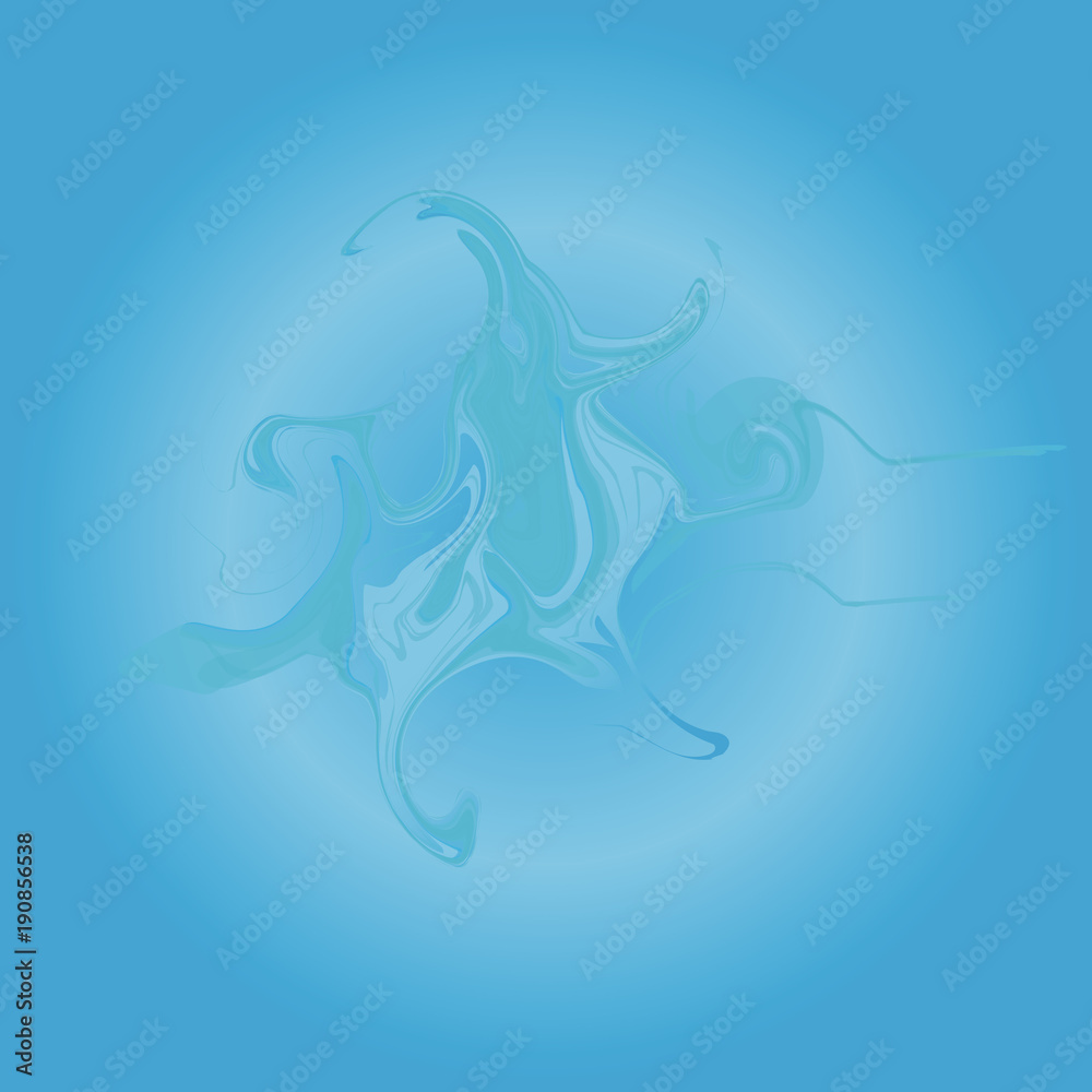 Fototapeta premium Flowing blue liquid. Abstract blue background.