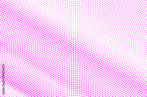 Pink on white dotted halftone. Half tone vector background. Textured dotted gradient.
