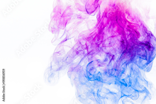 Colored smoke on white background