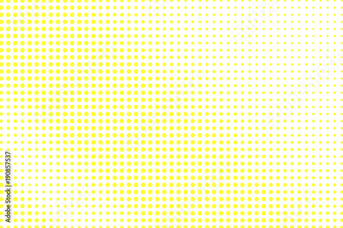 Yellow white dotted halftone. Pale diagonal halftone vector background.