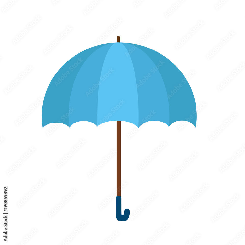 Blue umbrella icon. Blue umbrella isolated on white background. Stock  vector in cartoon style Stock Vector | Adobe Stock