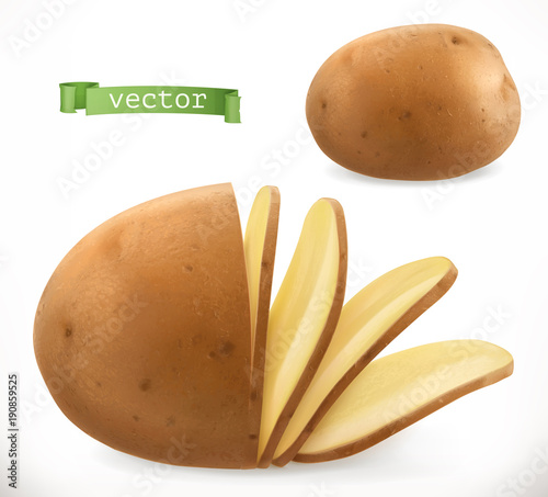Potato chips. 3d realistic vector icon