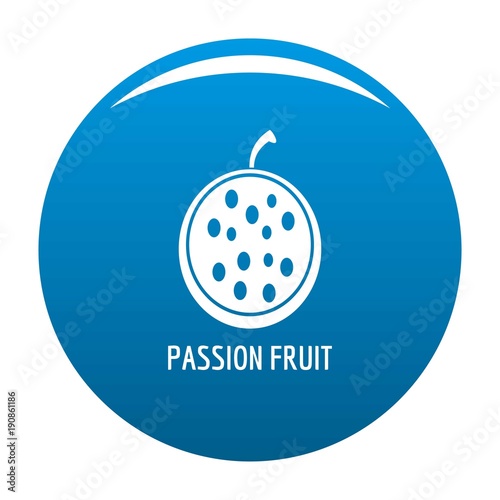 Passion fruit icon vector blue circle isolated on white background 