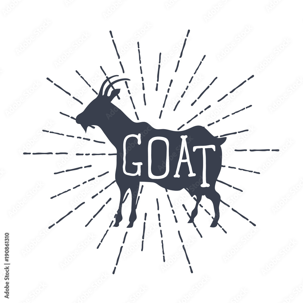 Obraz premium Farm animals, vector icons. silhouette of goat. Vector