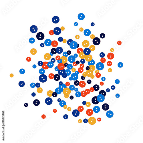 Vector Confetti Background Pattern. Element of design. Colored buttons on a white background
