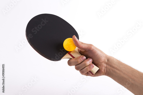 Table tennis racket white background