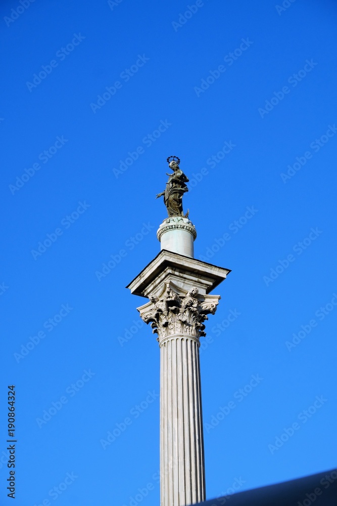 Rome: Marian column from Constantine's Basilica of Maxentius since 1614 in Piazza Santa Maria Maggiore crowned with a bronze statue of the Virgin and Child