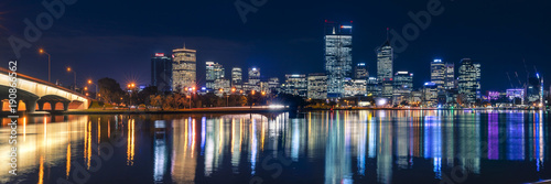 Panoramic photograph of Perth city skyline. Perth  Western Australia  Australia.