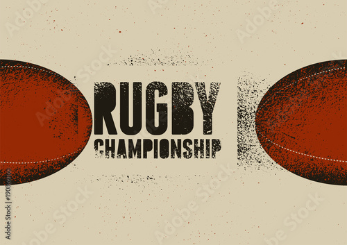 Rugby typographical vintage grunge style poster. Retro vector illustration.