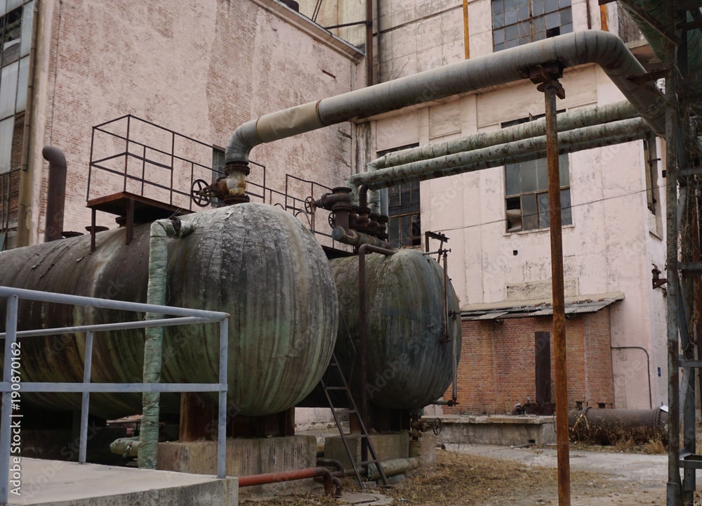 Industrial area with pipes and tanks in Beijing China Industrial area with pipes and tanks in Beijing China