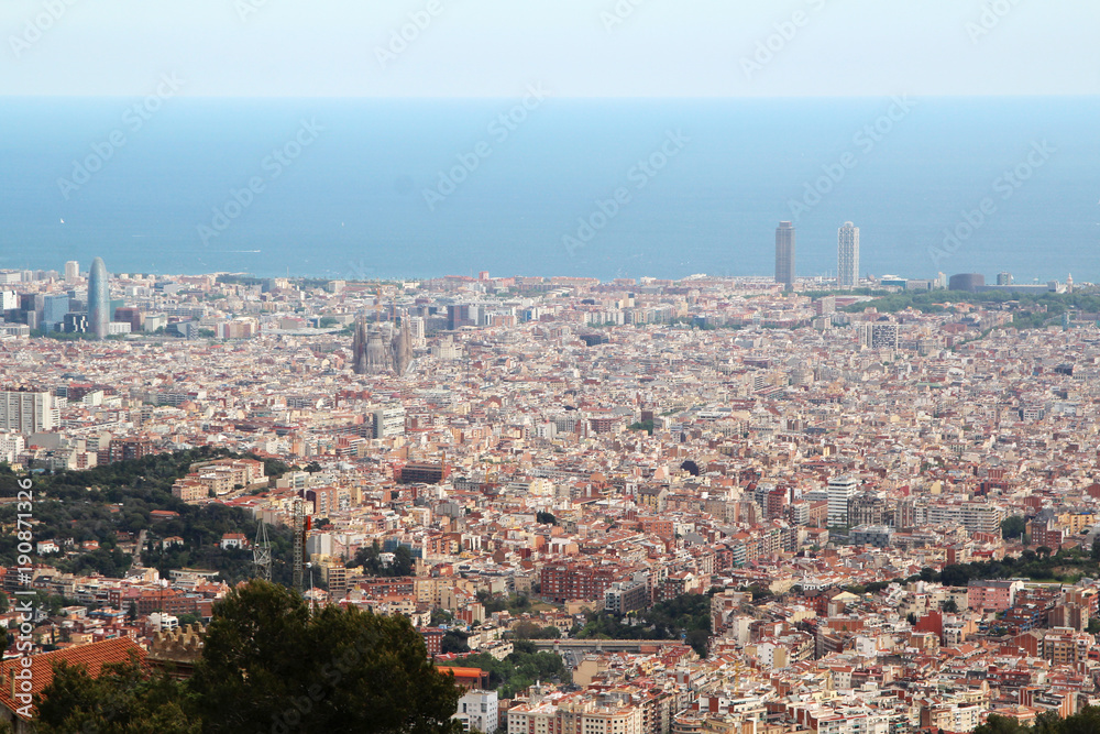 The view of Barcelona from Montjuic fort 