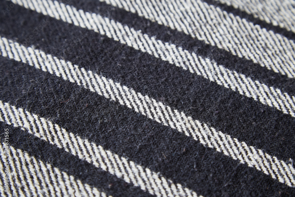 striped black and white peruvian wool textile striped black and white peruvian wool textile