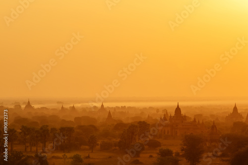 View to the ancient temples in Bagan, Myanmar