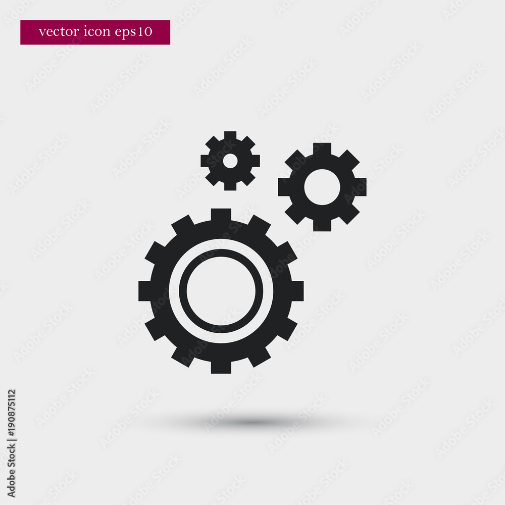 Gear icon simple vector sign Gear icon simple vector sign