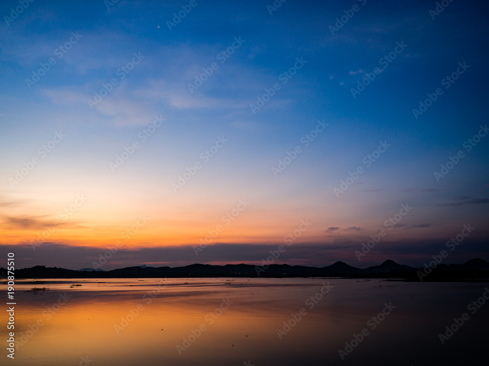 Sunset Reflection In Lake