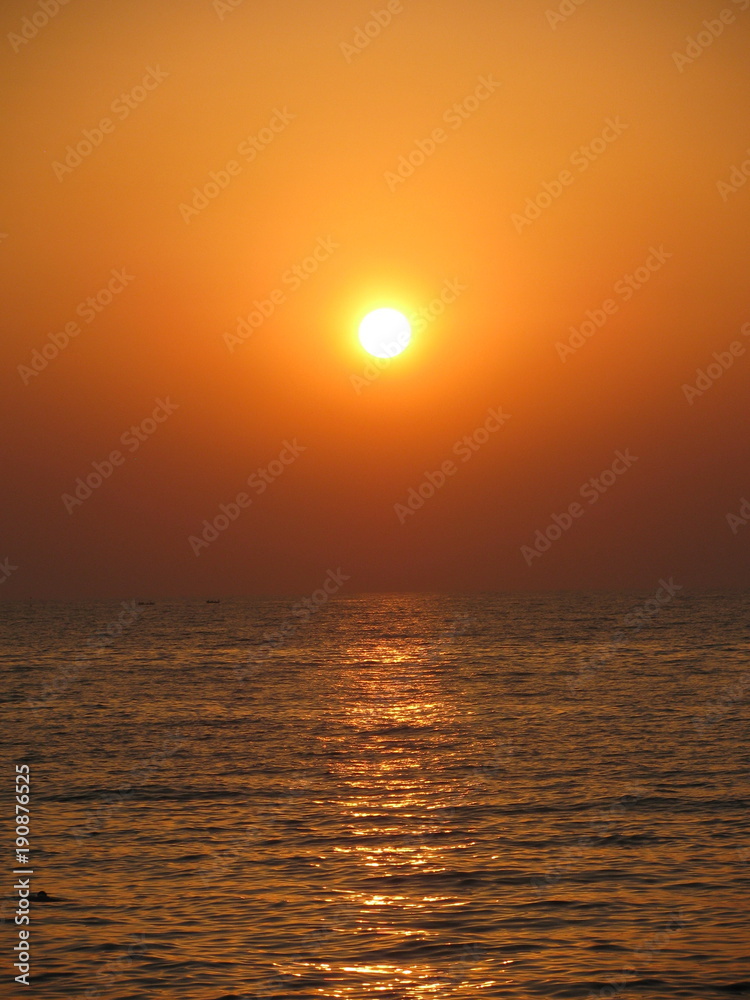 Beautiful sunset on the Black Sea in Crimea