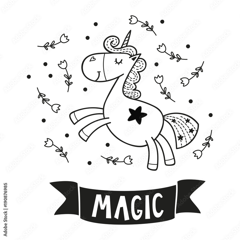 custom made wallpaper toronto digitalCute unicorn, poster for baby room, greeting card, print on the wall, pillow, decoration kids interior, baby wear and t-shirts