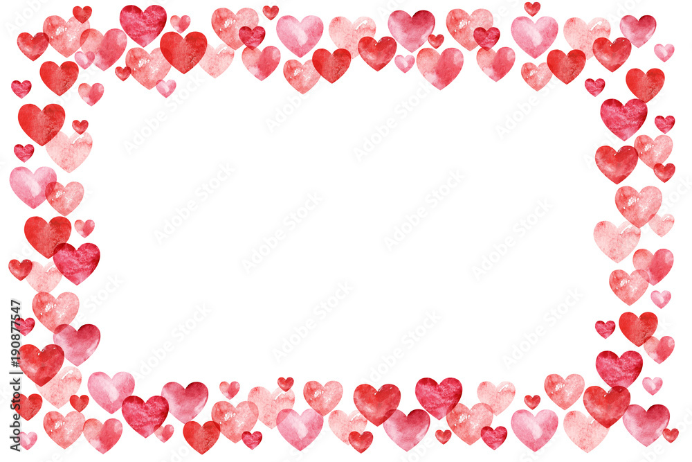 Valentines Day Background. Red Hearts Border Frame. Frame with Space for your Text. Valentines Day Background. Red Hearts Border Frame. Frame with Space for your Text.