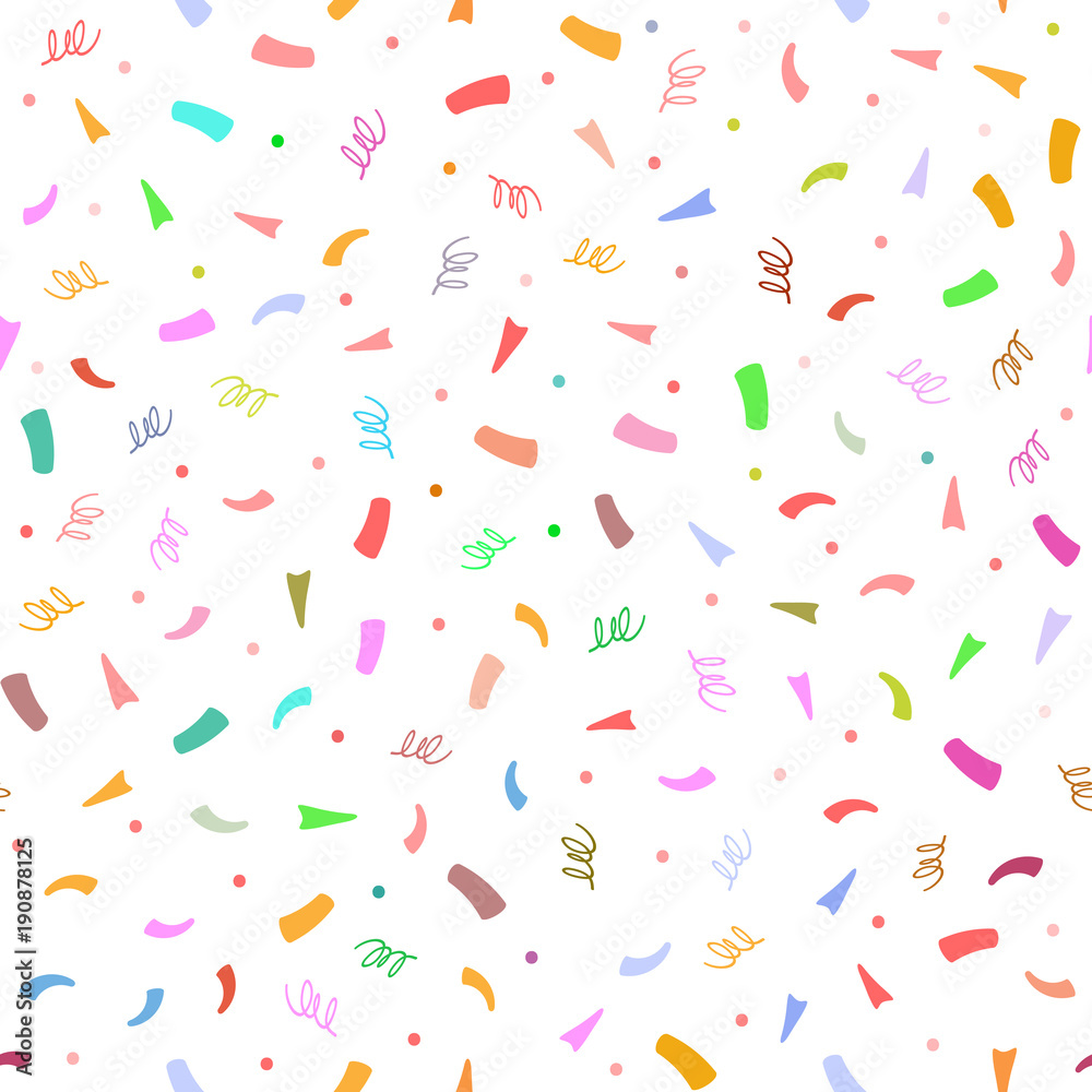 Colorful confetti. Cute festive seamless pattern. Colorful confetti. Cute festive seamless pattern.