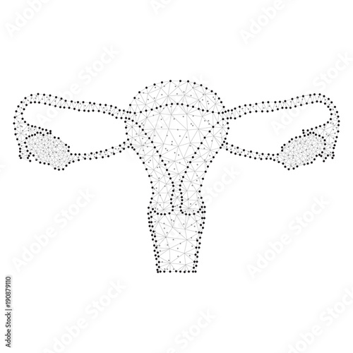 Polygon uterus, dots, black-white