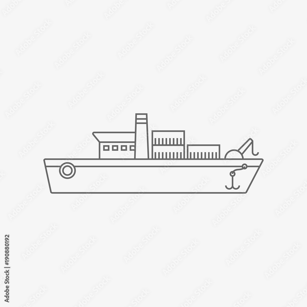 cargo ship vector icon