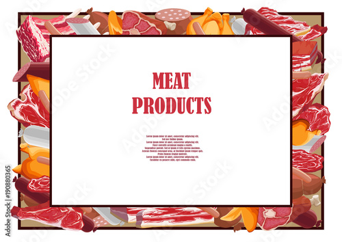 Meat food drawn in a frame