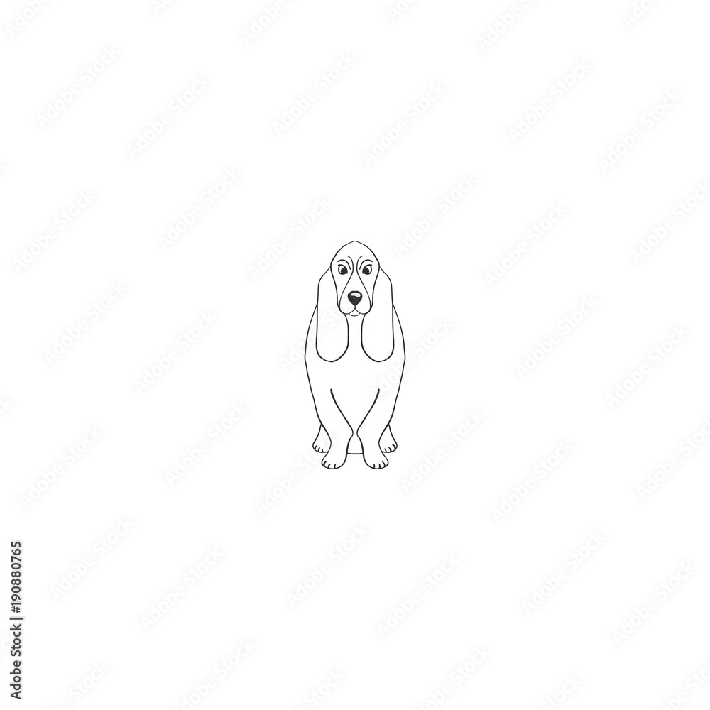 Basset Hound cartoon dog icon Basset Hound cartoon dog icon