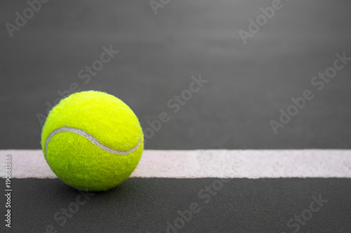 Close up Tennis ball on court background with copy space © WK Stock Photo 